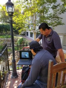 Carini plumbing techs doing video sewer inspection