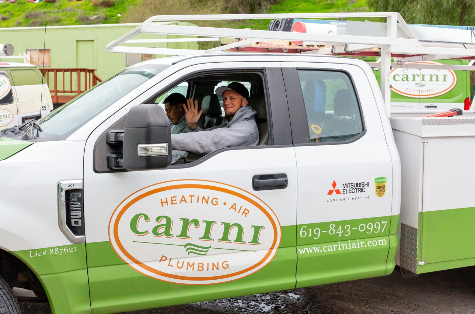 Carini Heating, Air and Plumbing Van with Electricians